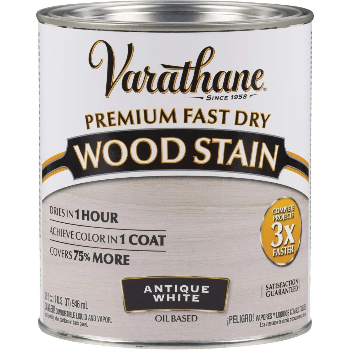 Varathane Fast Dry Antique White Urethane Modified Alkyd Interior Wood Stain, 1 Qt.