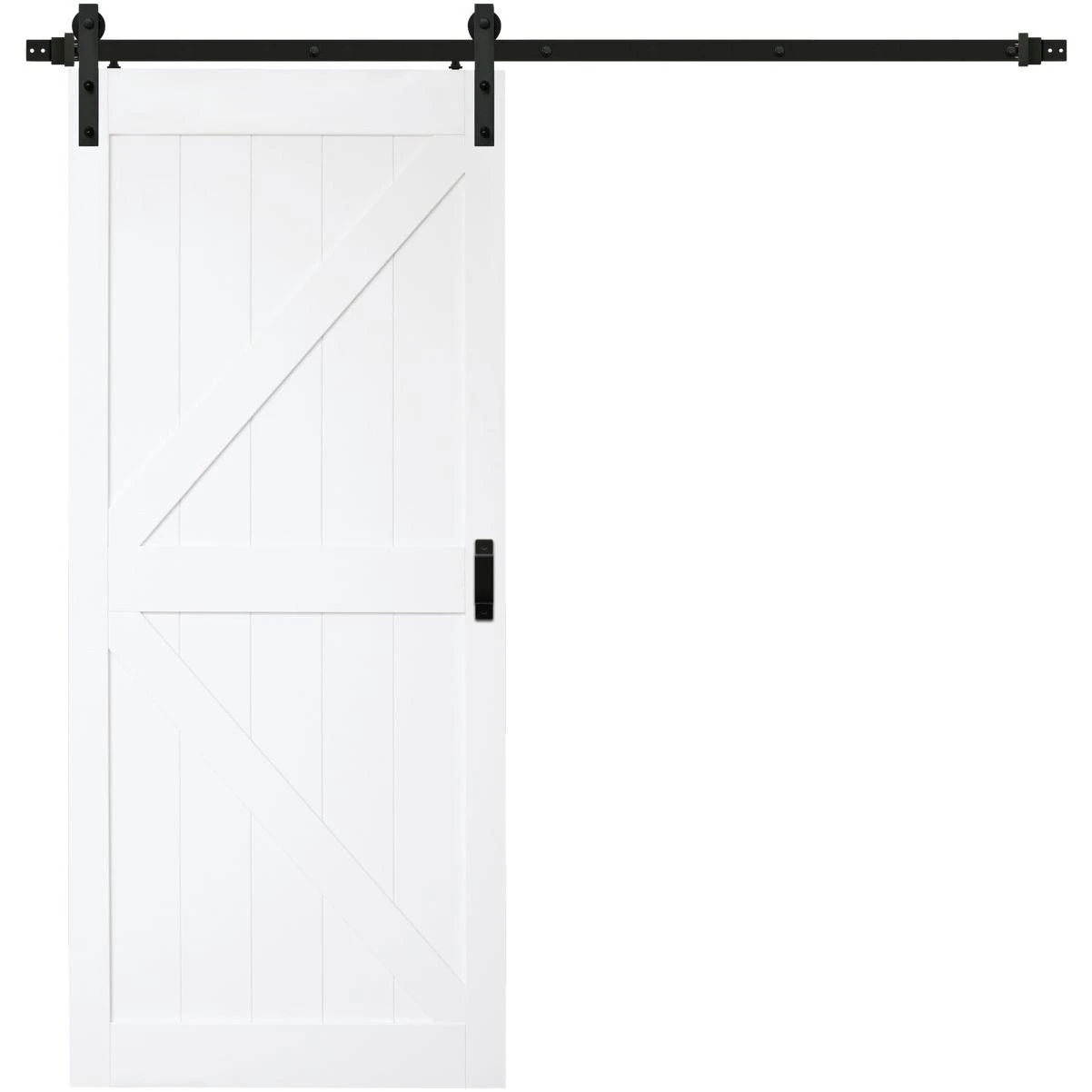 Renin Stone 36 In. W x 84 In. H Easy-Build K-Style White Textured Wood Barn Door