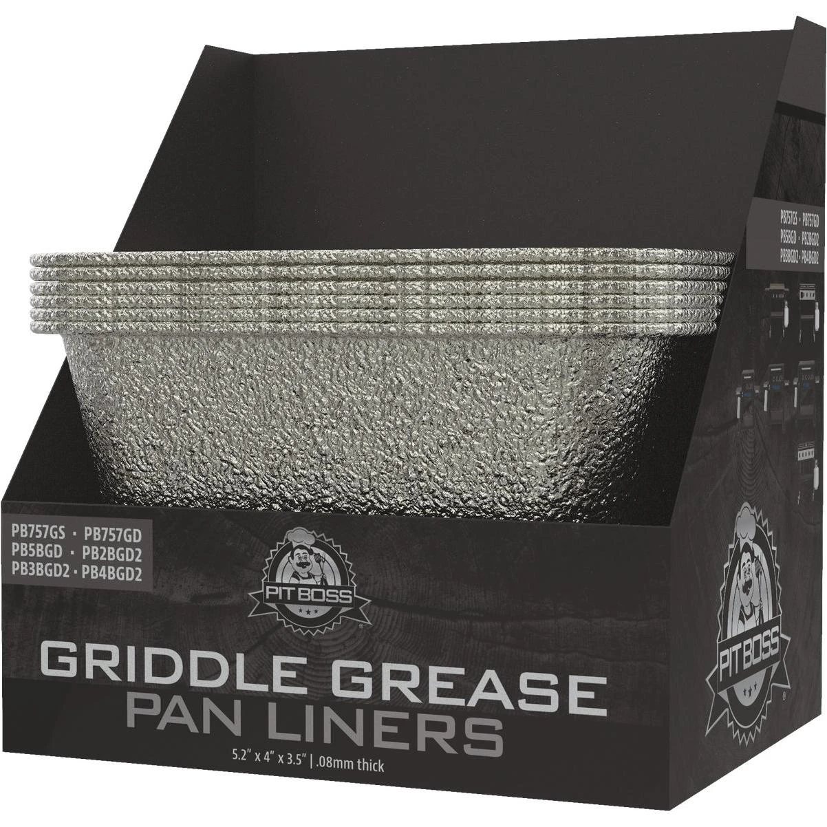 Pit Boss 5.2 In. x 4 In. x 3.5 In. Foil Griddle Grease Pan Liners (6-Pack)