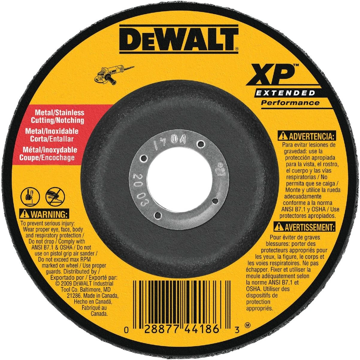 DEWALT HP Type 27 7 In. x 0.045 In. x 7/8 In. Metal/Stainless Notching Cut-Off Wheel