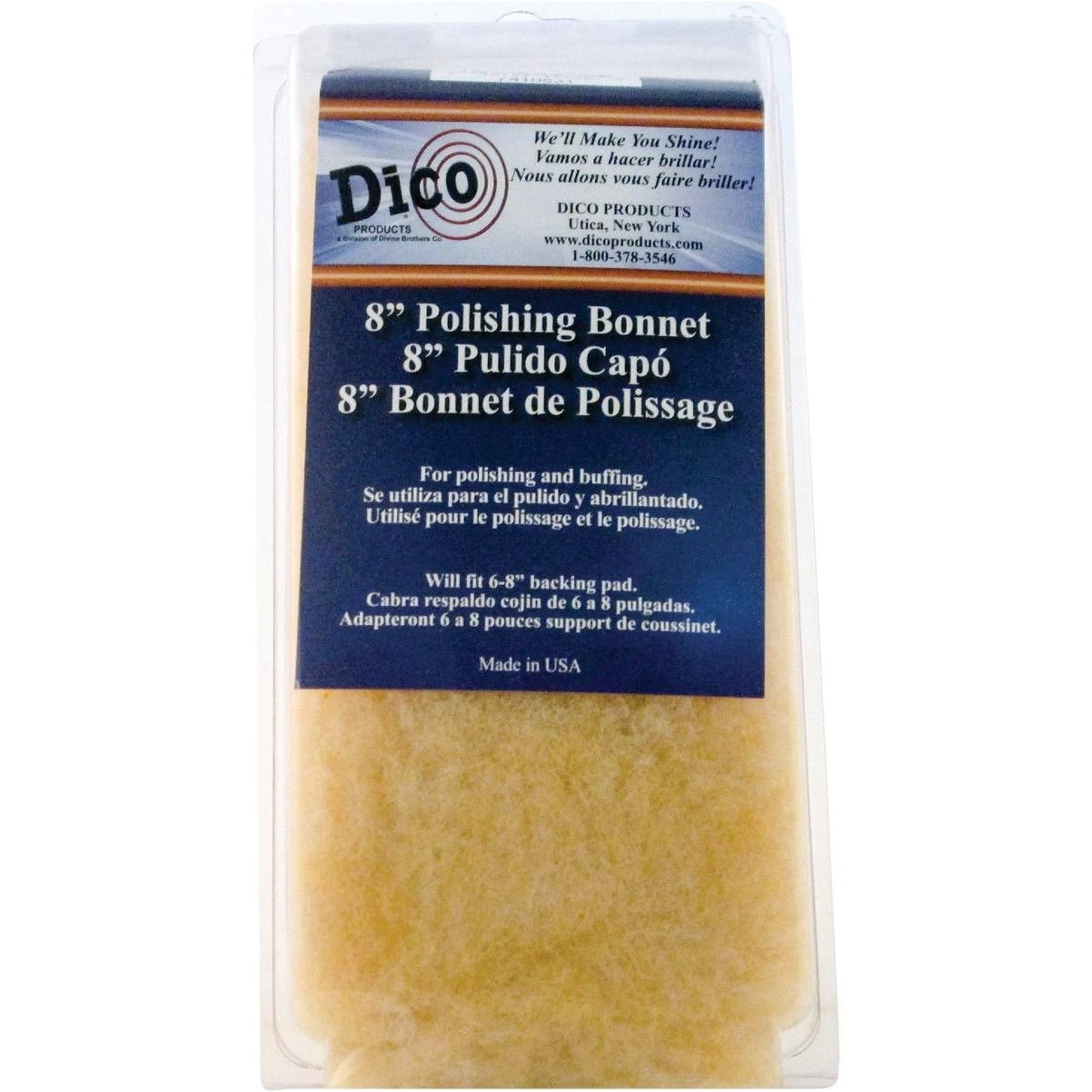Dico 7 In. & 8 In. Synthetic Tie-On Polishing Bonnet