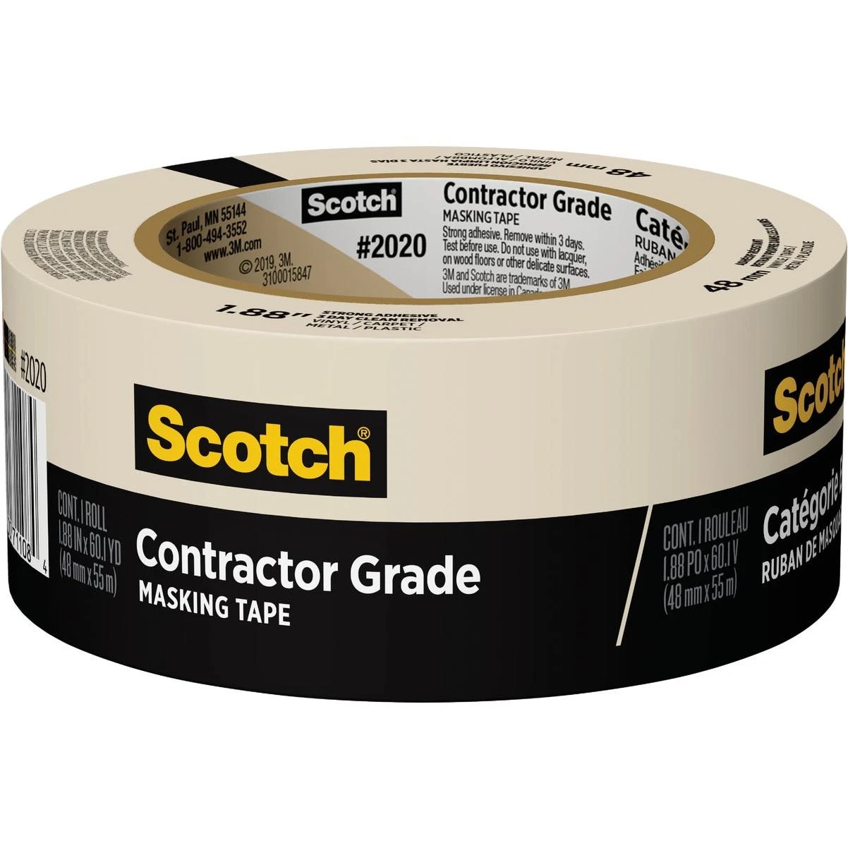 3M Scotch 1.88 In. x 60.1 Yd. Contractor Grade Masking Tape