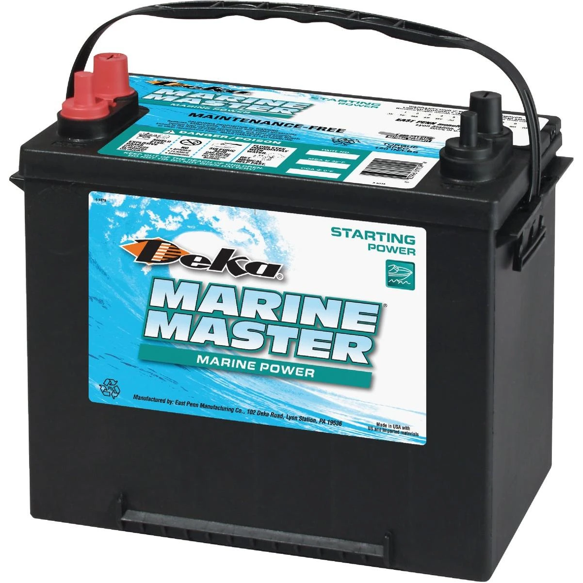 Deka Marine Master 12-Volt 550 CCA Starting Marine/RV Battery, Left Front Positive Terminal