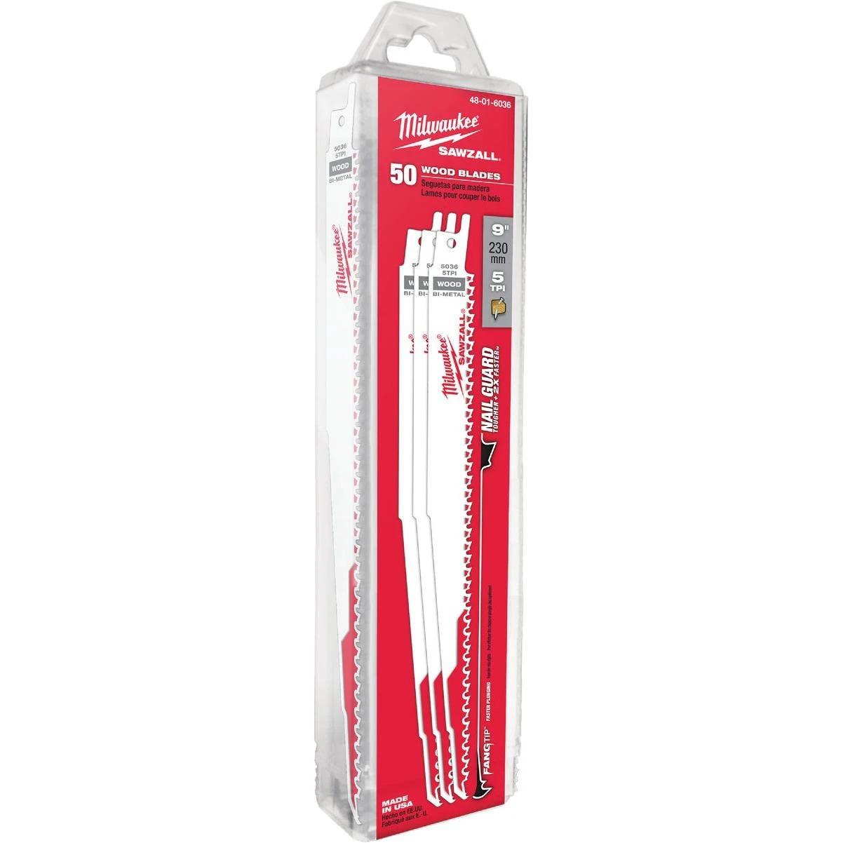 Milwaukee SAWZALL 9 In. 5 TPI Wood Reciprocating Saw Blade (50-Pack)