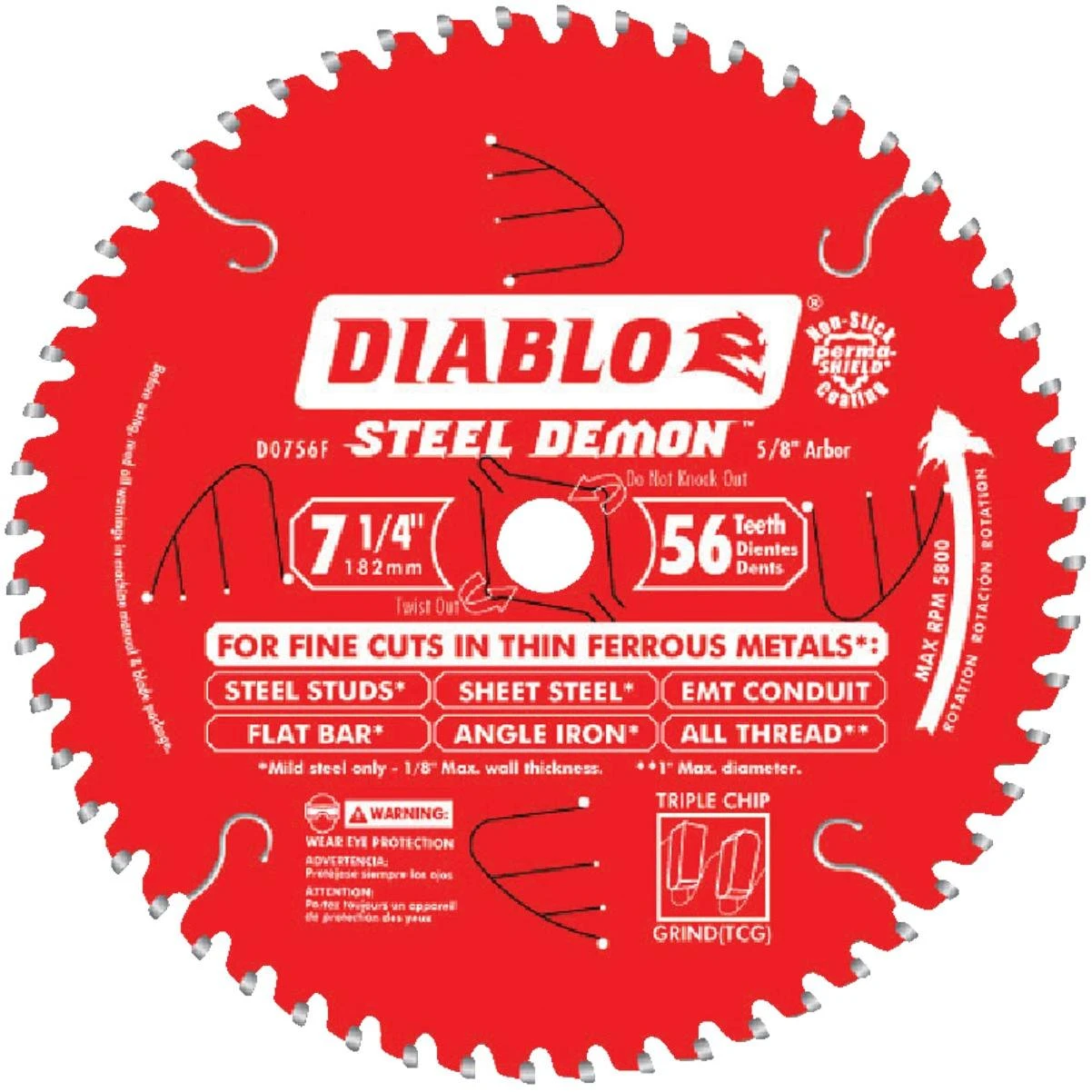 Diablo Steel Demon 7-1/4 In. 56-Tooth Thin Metal Circular Saw Blade