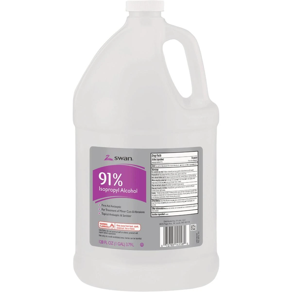 1 Gallon 91% Isopropyl Alcohol - First Aid Antiseptic And Topical Sanitizer