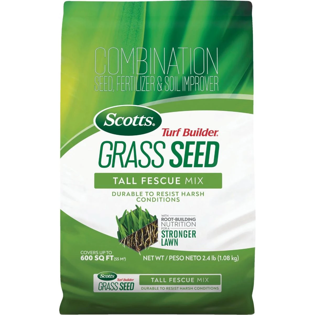 Scotts Turf Builder 2.4 Lb. 200 Sq. Ft. Tall Fescue Mix Grass Seed, Fertilizer, and Soil Improver Combination