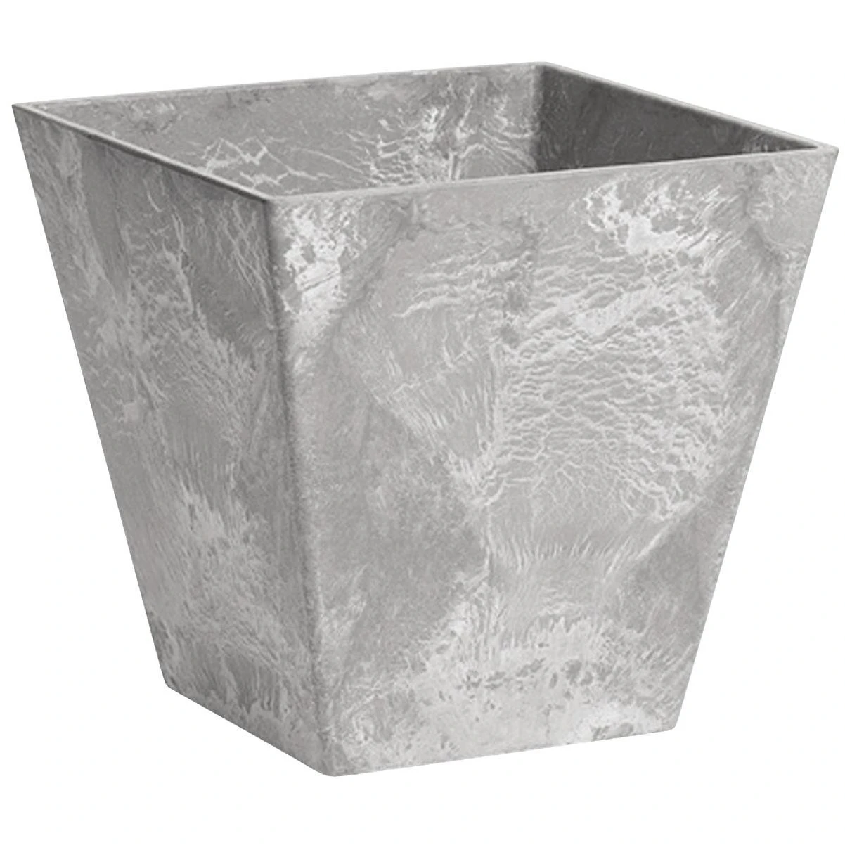 Novelty StoneArt Ella 12 in. W. x 12 in. H. x 12 in. L. x Gray Resin Square Planter