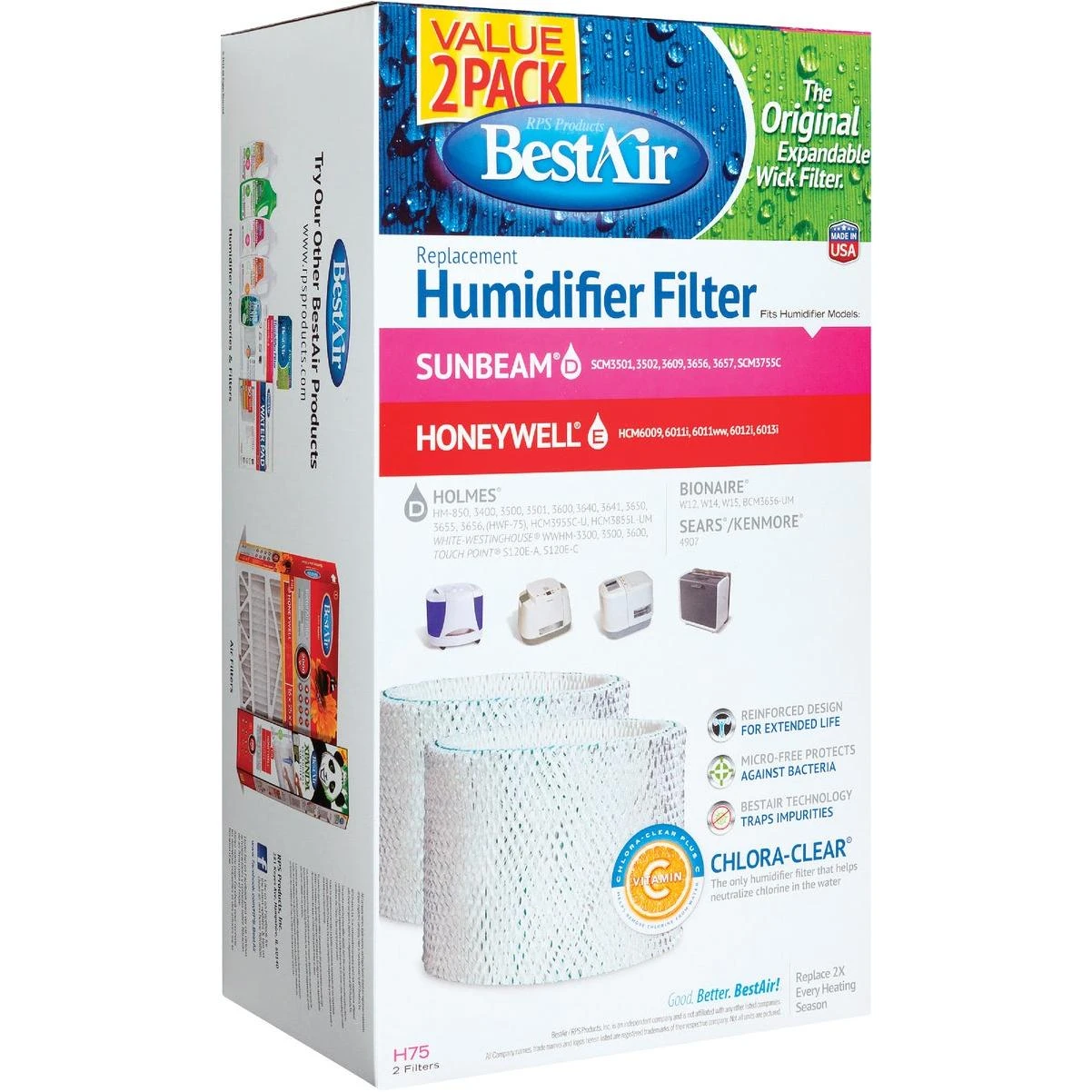 Best Air Replacement Floor Humidifier Wick Filter (2-Pack)