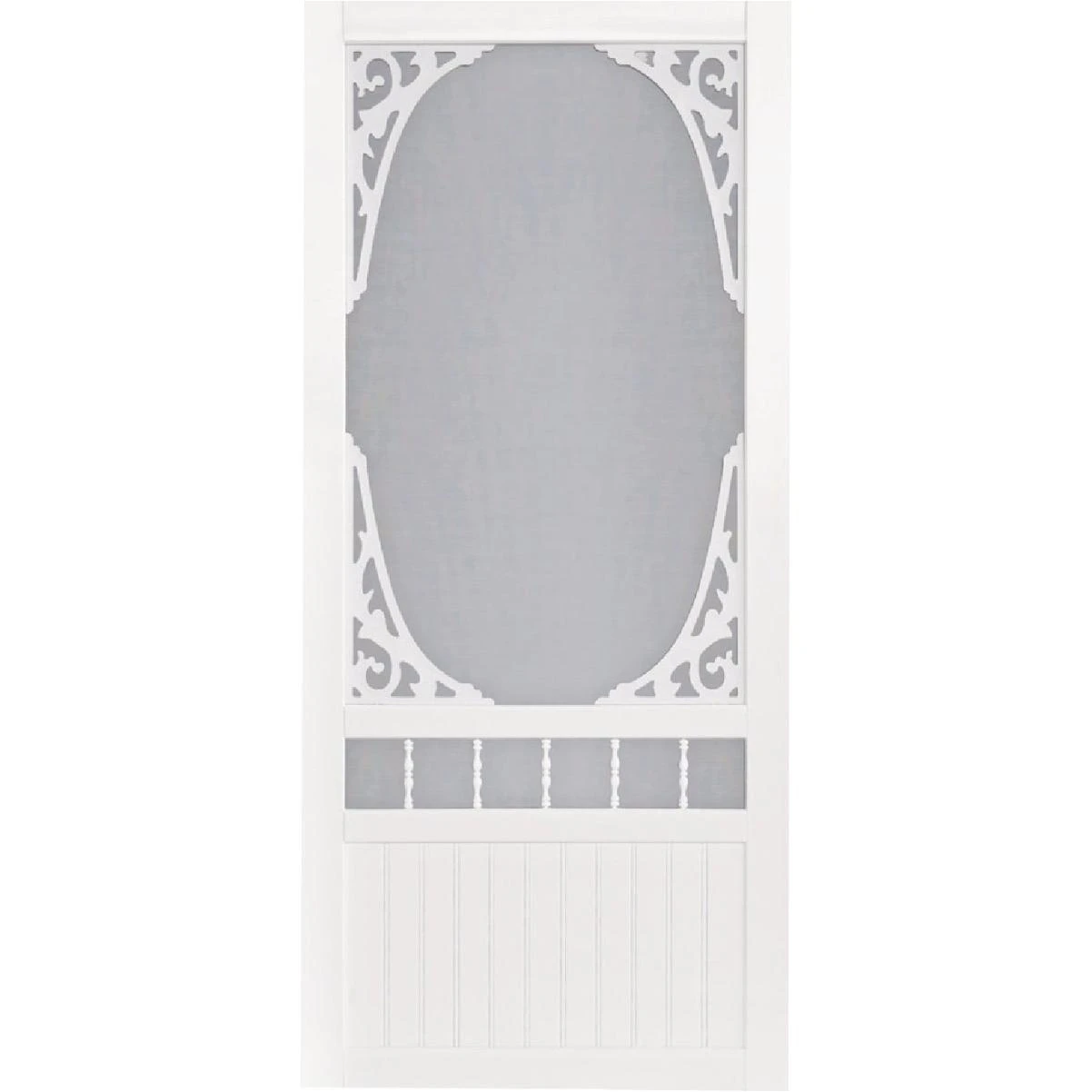 Screen Tight Springview 36 In. W x 80 In. H x 1 In. Thick White Vinyl Screen Door