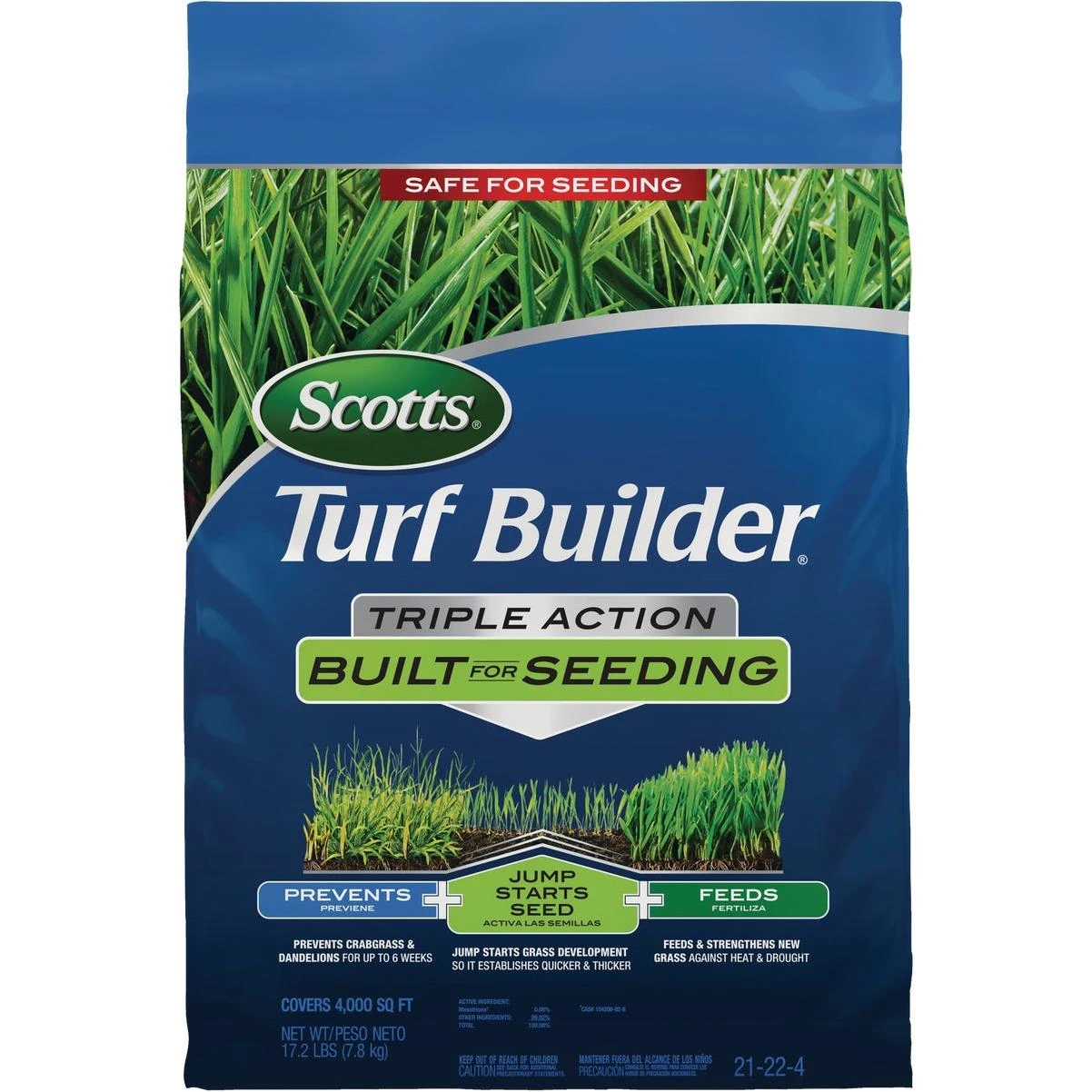 Scotts Turf Builder 17.2 Lb. 4000 Sq. Ft. Triple Action Built For Seeding