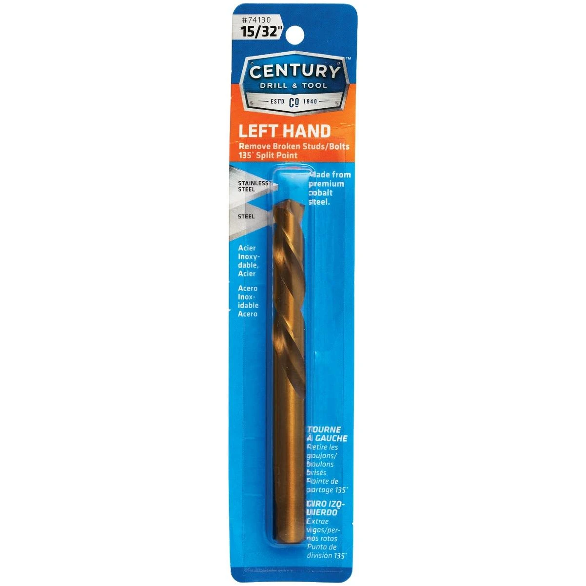Century Drill & Tool 15/32 In. Cobalt Steel Left Hand Drill Bit
