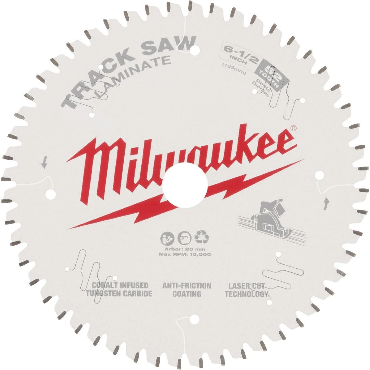 Milwaukee 6-1/2 In. 52-Tooth Laminate Track Saw Blade