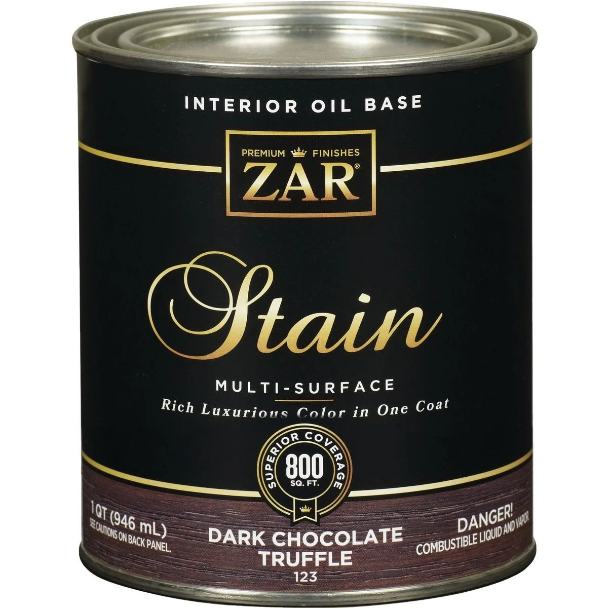 ZAR Oil-Based Wood Stain, Dark Chocolate Truffle, 1 Qt.