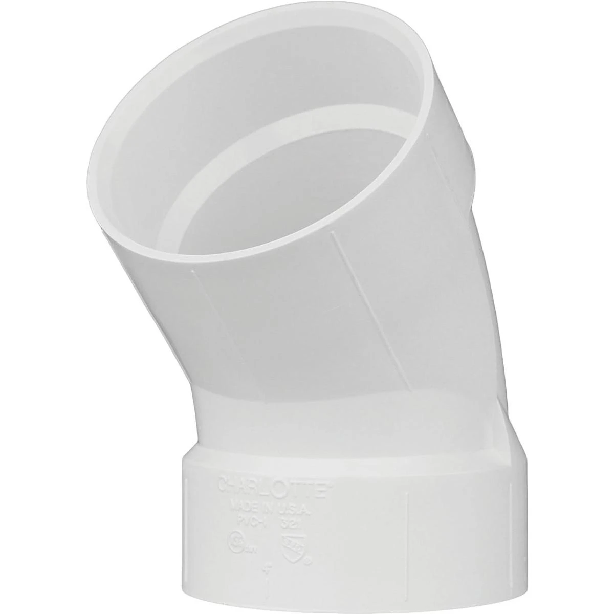 Charlotte Pipe 1-1/4 In. Schedule 40 45 Deg. Short Radius DWV PVC Elbow (1/8 Bend)