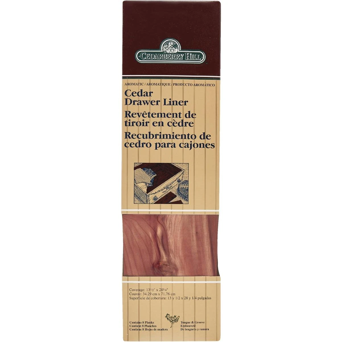 Cedarberry Hill 3.75 In. W. x 13.5 In. L. x .25 In. D. Red Cedar Drawer Liner (8 Count)