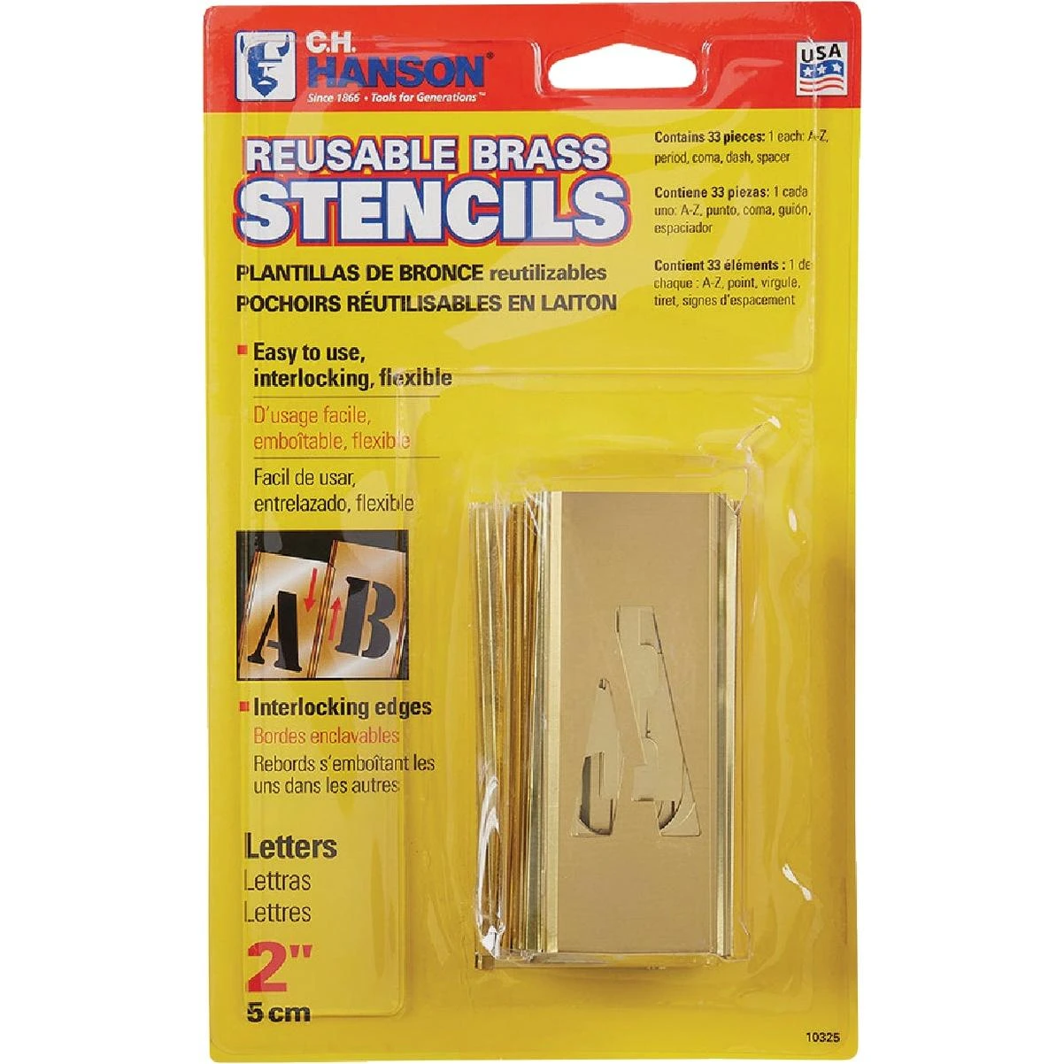 C.H. Hanson 2 In. Letter Stencil Set (32 Piece)