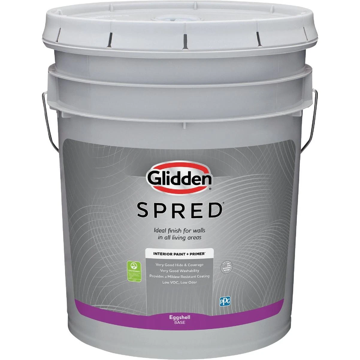 Glidden Spred Interior Paint + Primer Eggshell White Pastel Base 5 Gallon