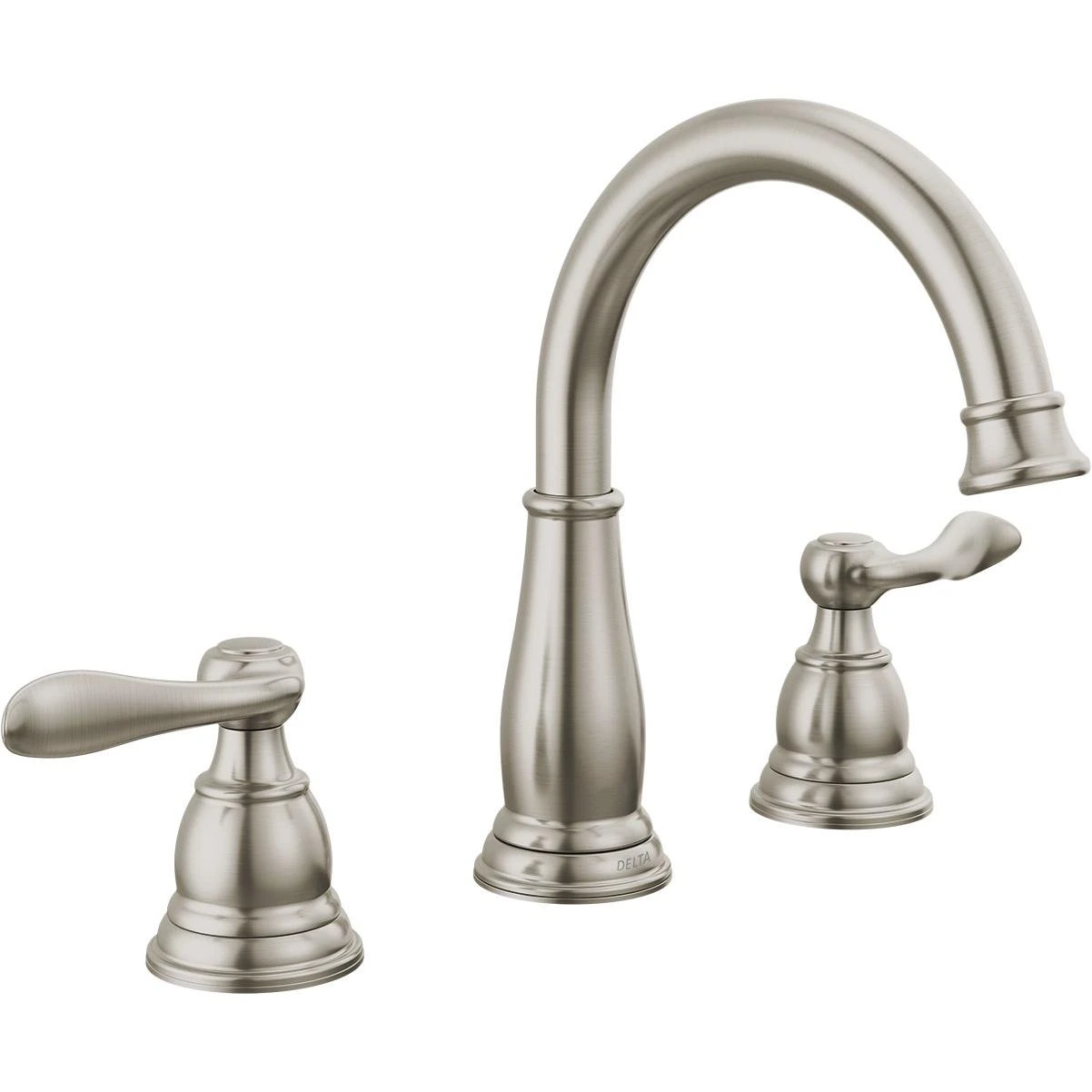 Delta Windmere Brushed Nickel 2-Handle Lever 6 In. to 16 In. Widespread Bathroom Faucet and Push Pop-Up with Overflow