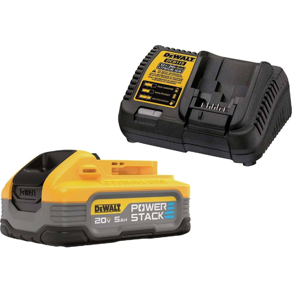 DEWALT POWERSTACK 20V MAX Lithium-Ion 5.0 Ah Battery Pack and Charger Kit