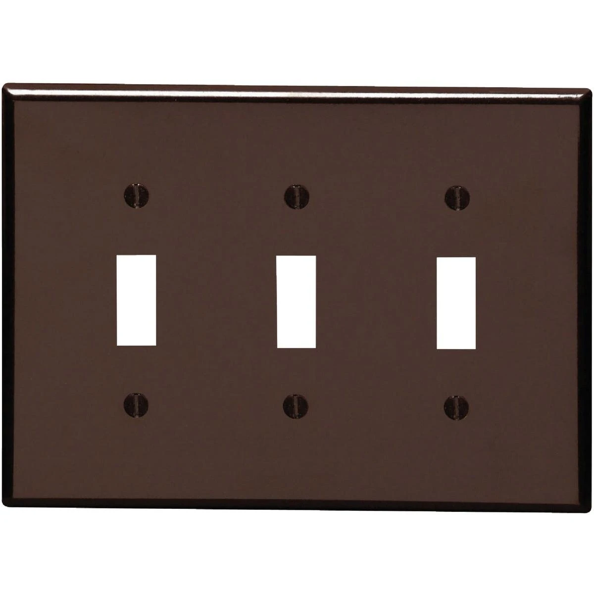 Leviton 3-Gang Smooth Plastic Mid-Way Toggle Switch Wall Plate, Brown