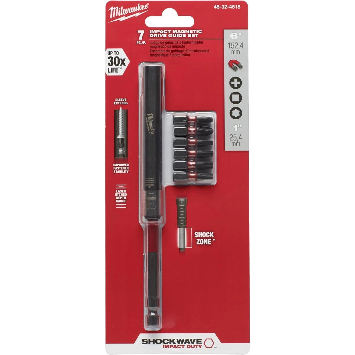 Milwaukee SHOCKWAVE Magnetic Impact Screwdriver Bit Set (7-Piece)