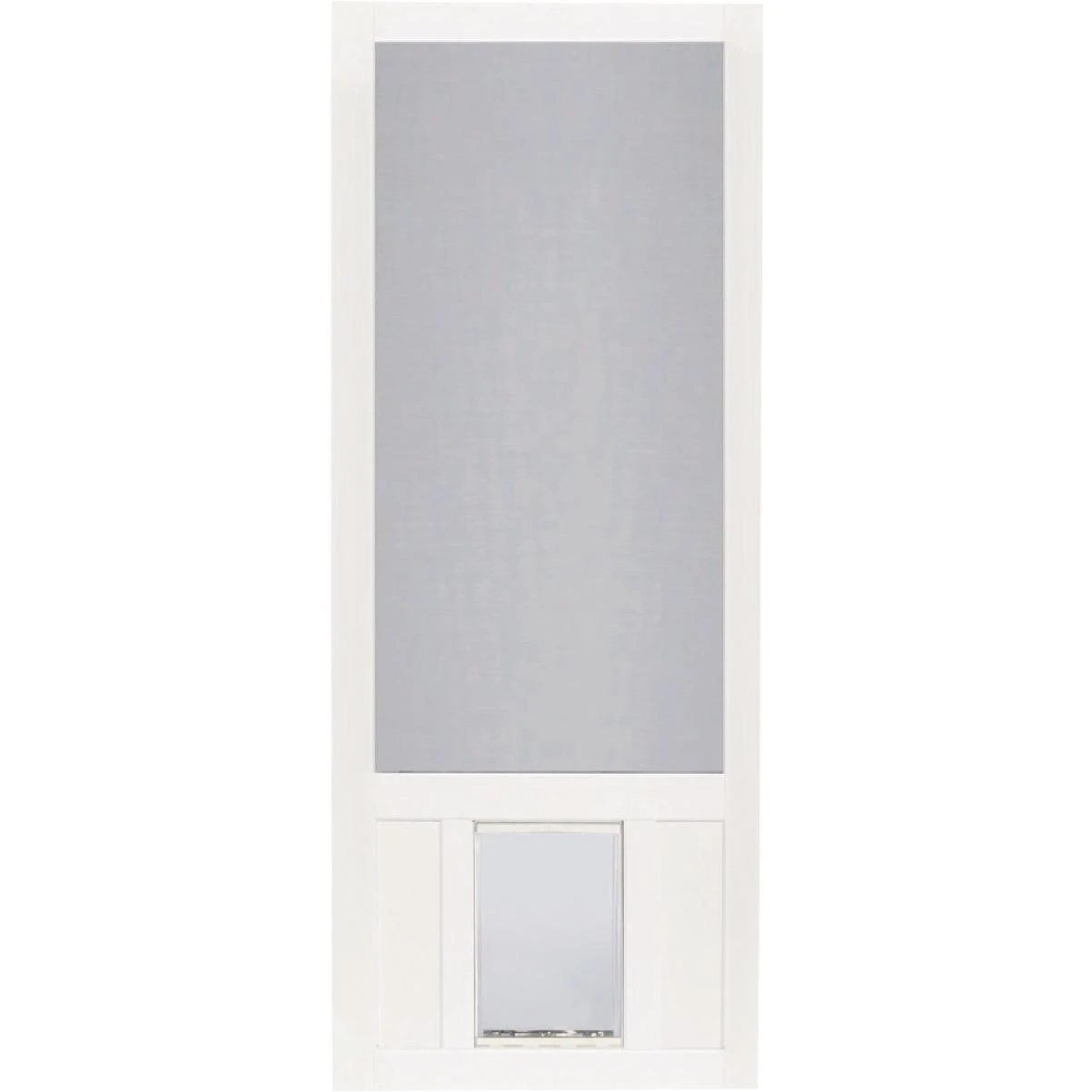 Screen Tight Chesapeake 36 In. W x 80 In. H x 1 In. Thick White Vinyl Screen Door w/XL Pet Door