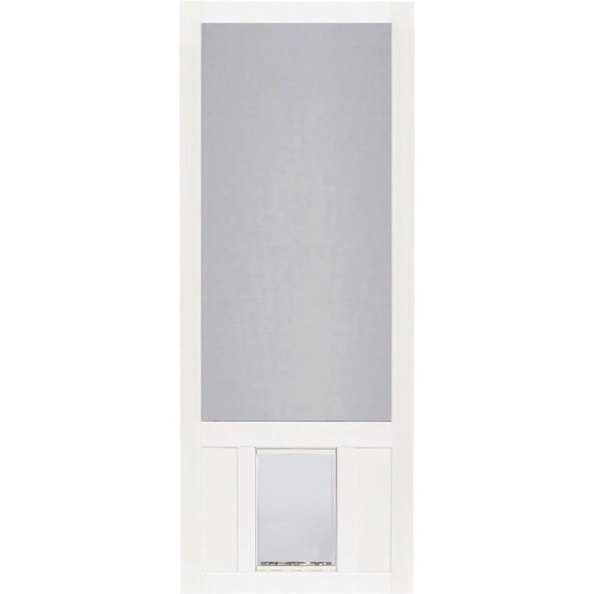 Screen Tight Chesapeake 32 In. W x 80 In. H x 1 In. Thick White Vinyl Screen Door w/XL Pet Door