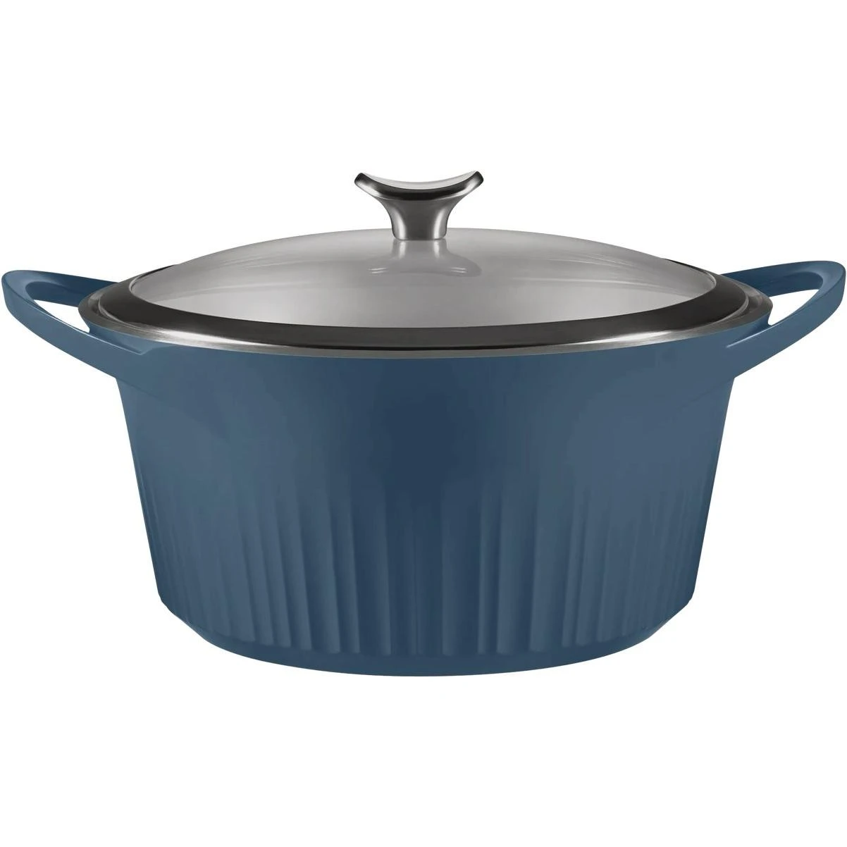 CorningWare 5.5 Qt. Cast Aluminum Blue Dutch Oven with Lid 