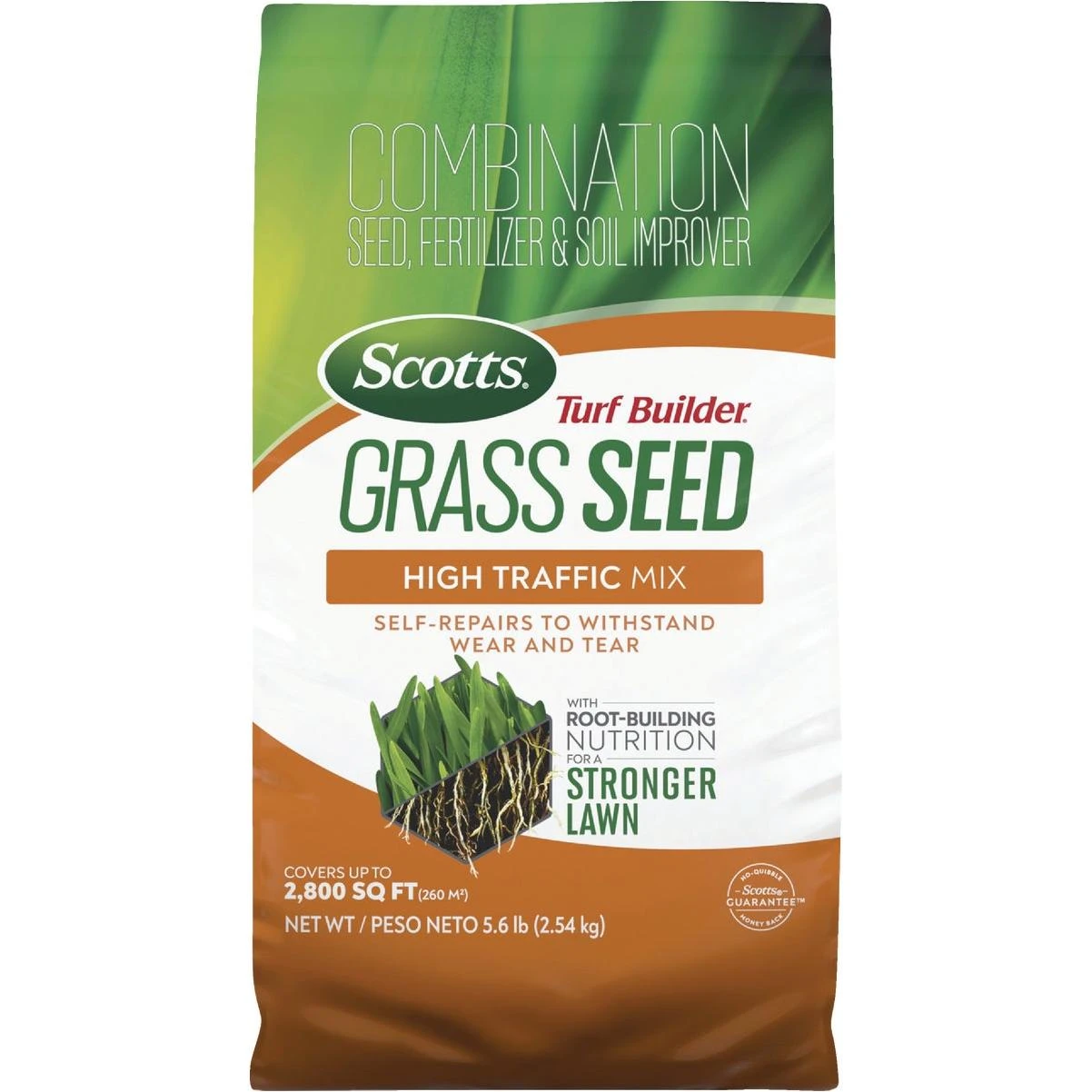 Scotts Turf Builder 5.6 Lb. 465 Sq. Ft. High Traffic Mix Grass Seed, Fertilizer, and Soil Improver Combination