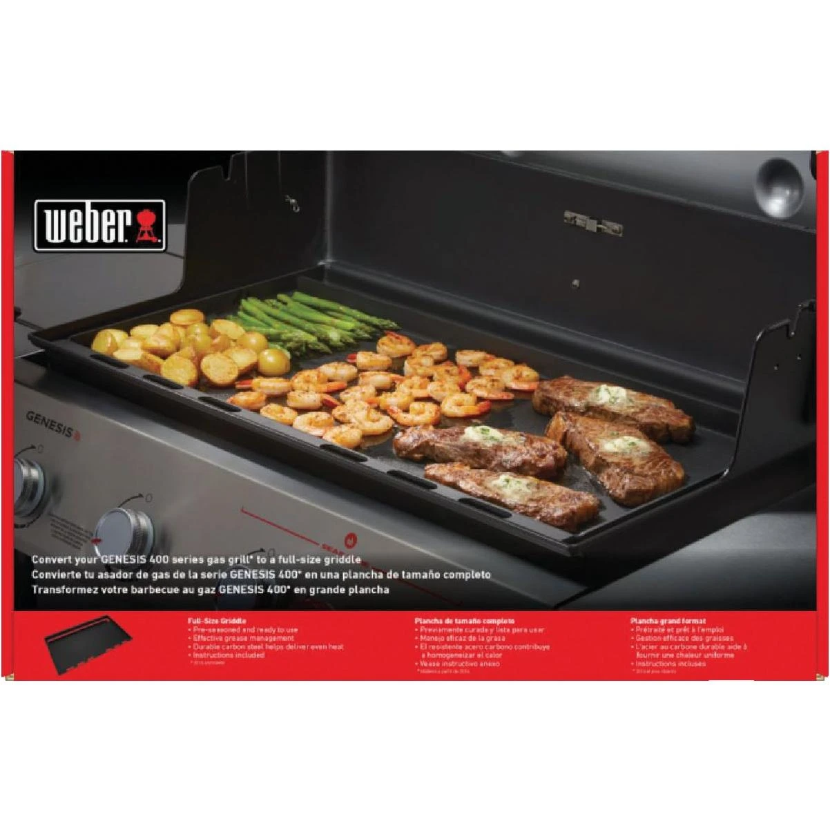 Weber Genesis 400 Series 32.67 In. W. x 18.67 In. L. Carbon Steel Full Size Grill Griddle
