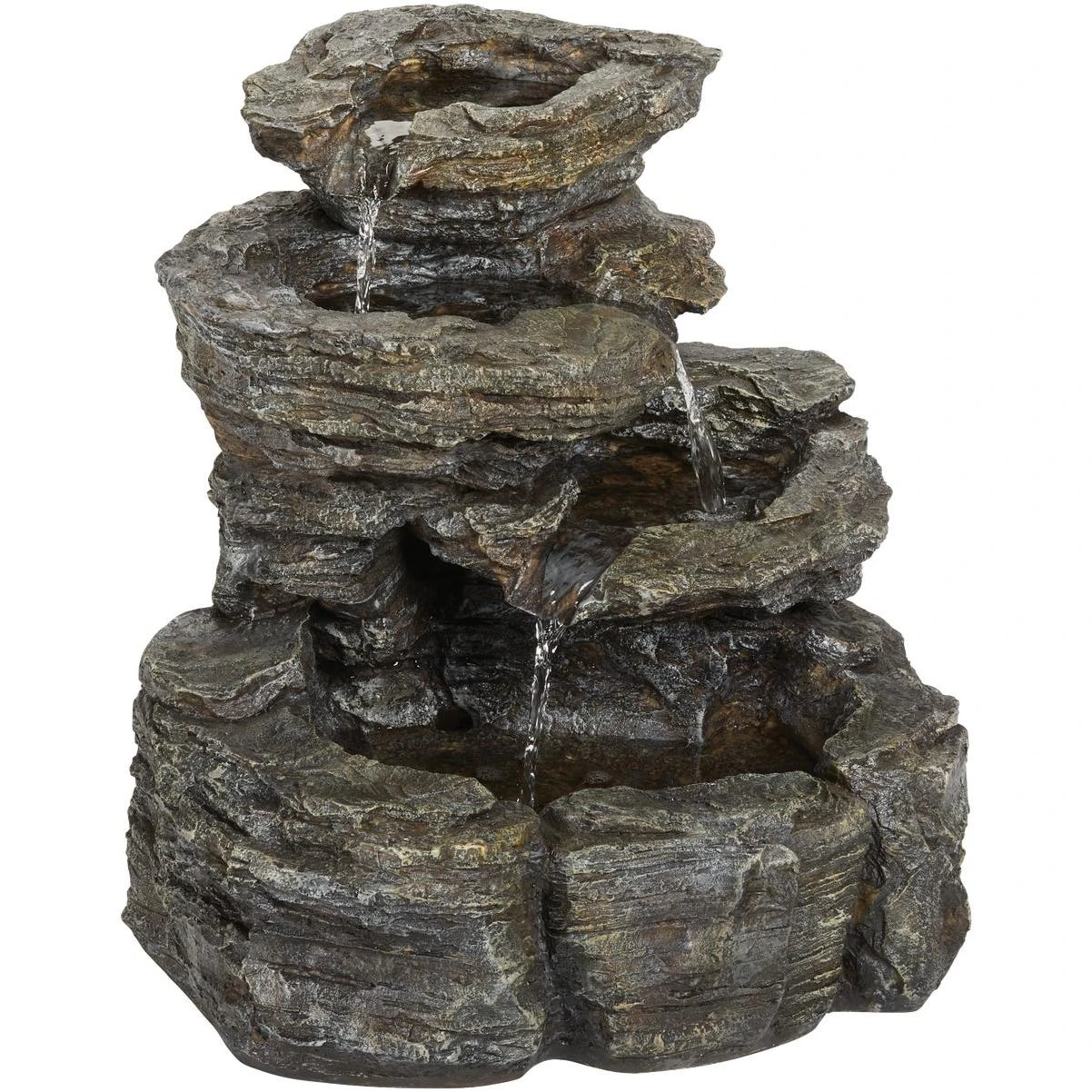 Best Garden 17 In. W. x 18 In. H. x 17.5 In. L. Resin Rock Fountain