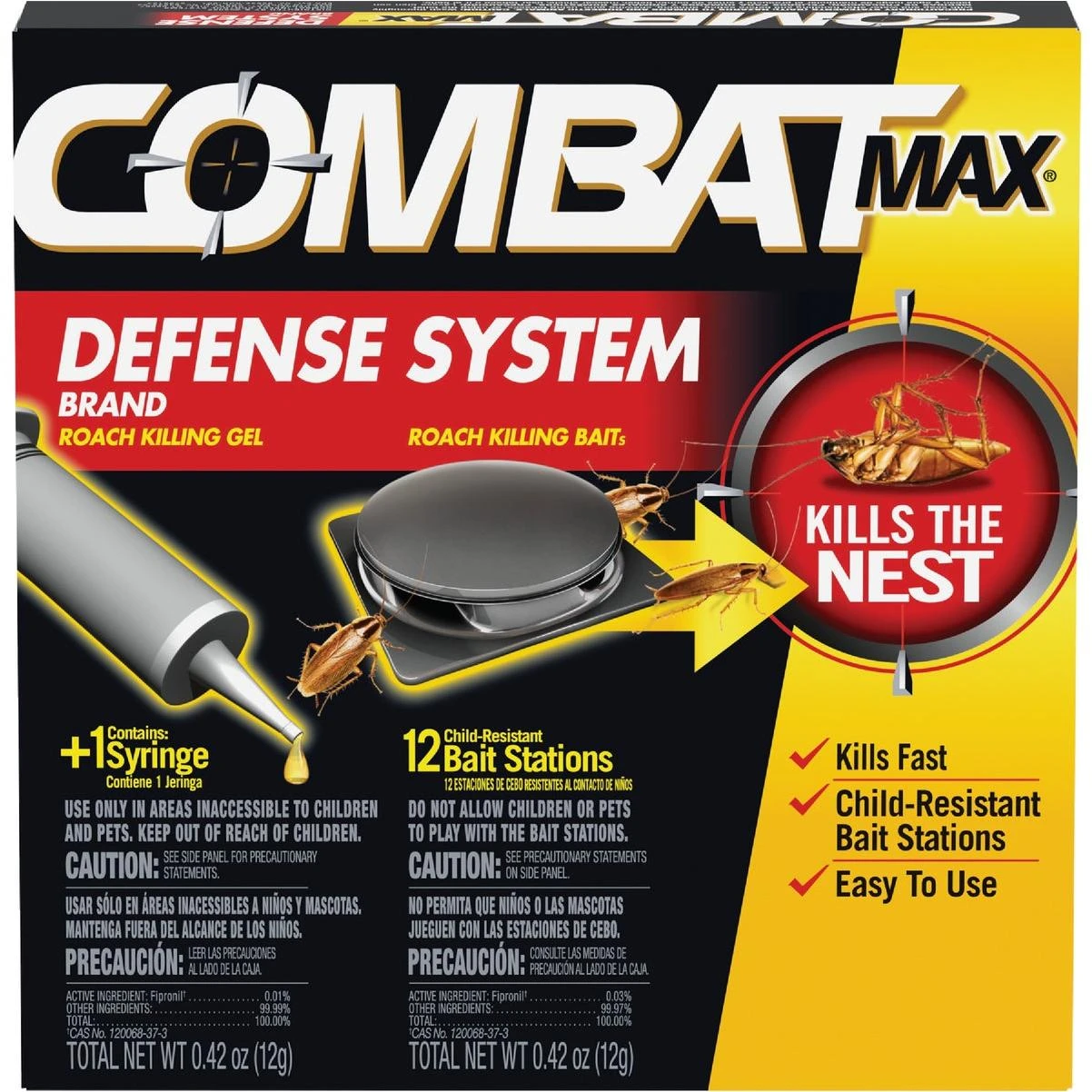 Combat Max Roach Defense System with Bait Stations & Gel