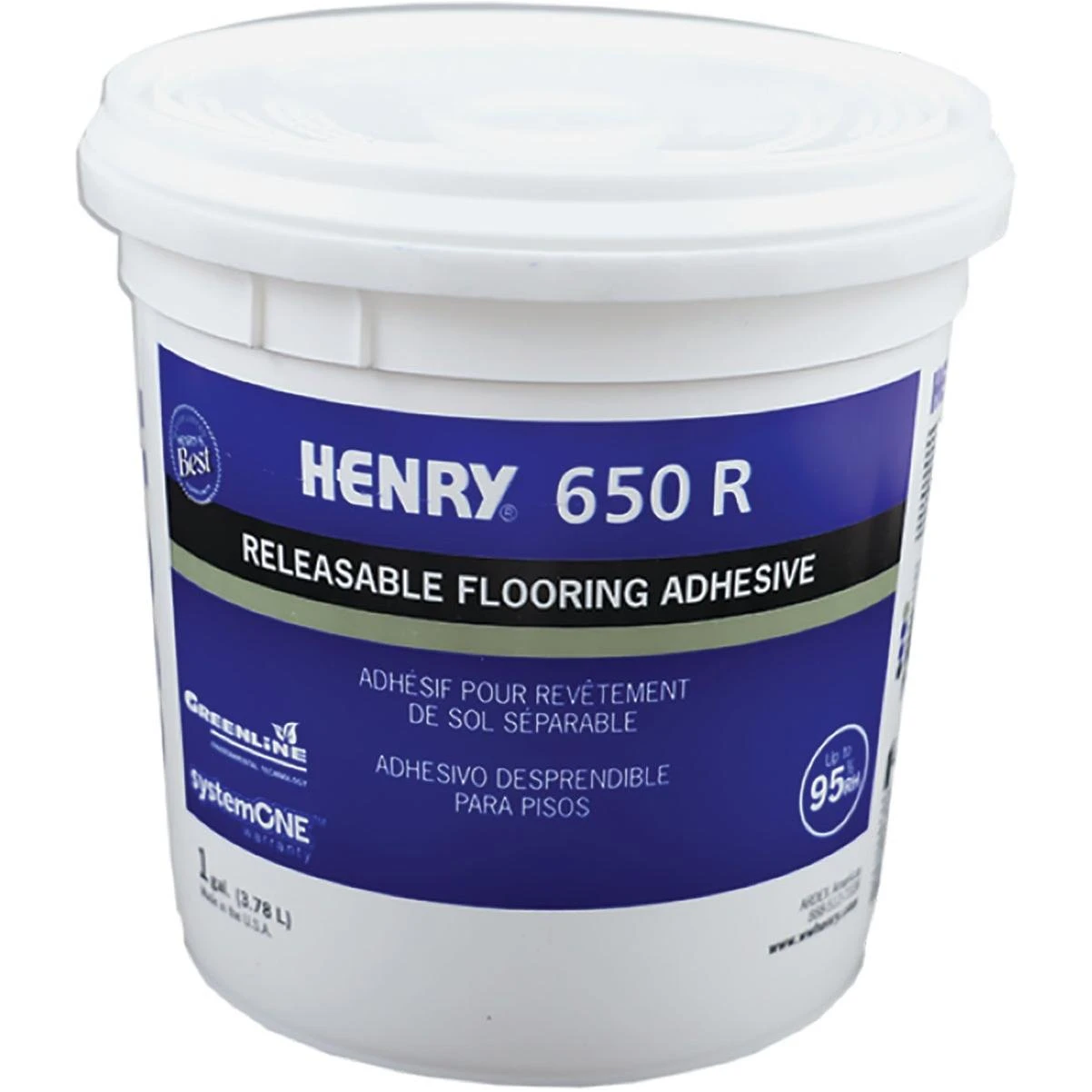 Henry Releasable Bond Pressure Sensitive Fiberglass Sheet Vinyl Floor Adhesive, 1 Gal. 