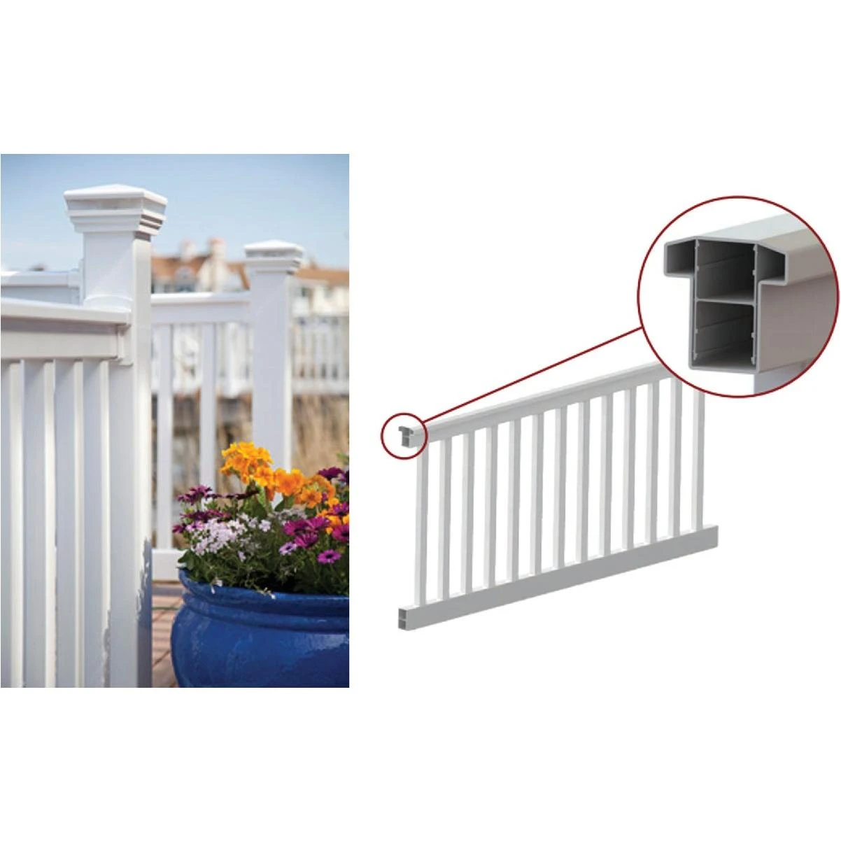 RDI Finyl Line 36 In. H. x 8 Ft. L. Vinyl Railing