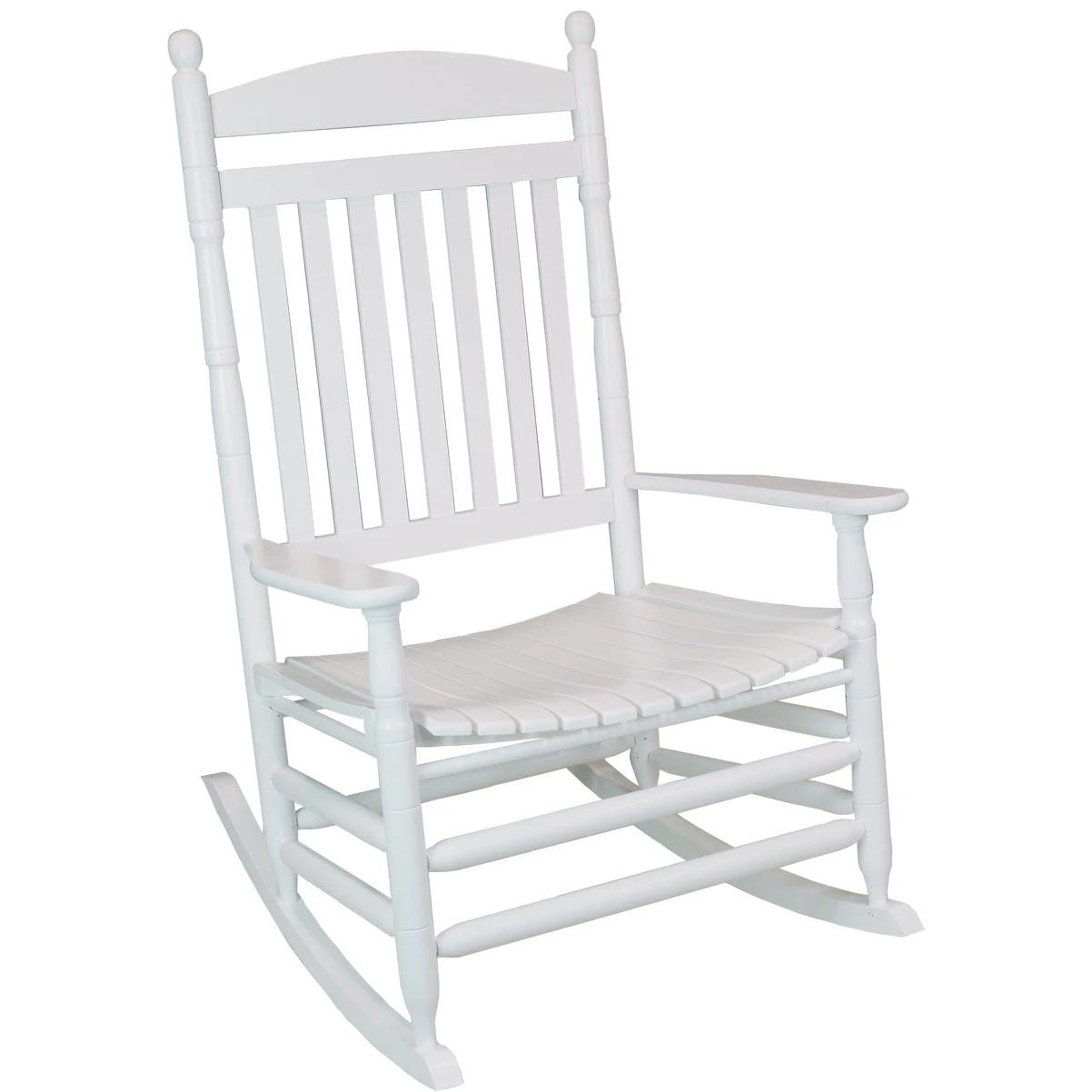 1250 Slat White Wood Jumbo Rocking Chair, Assembled