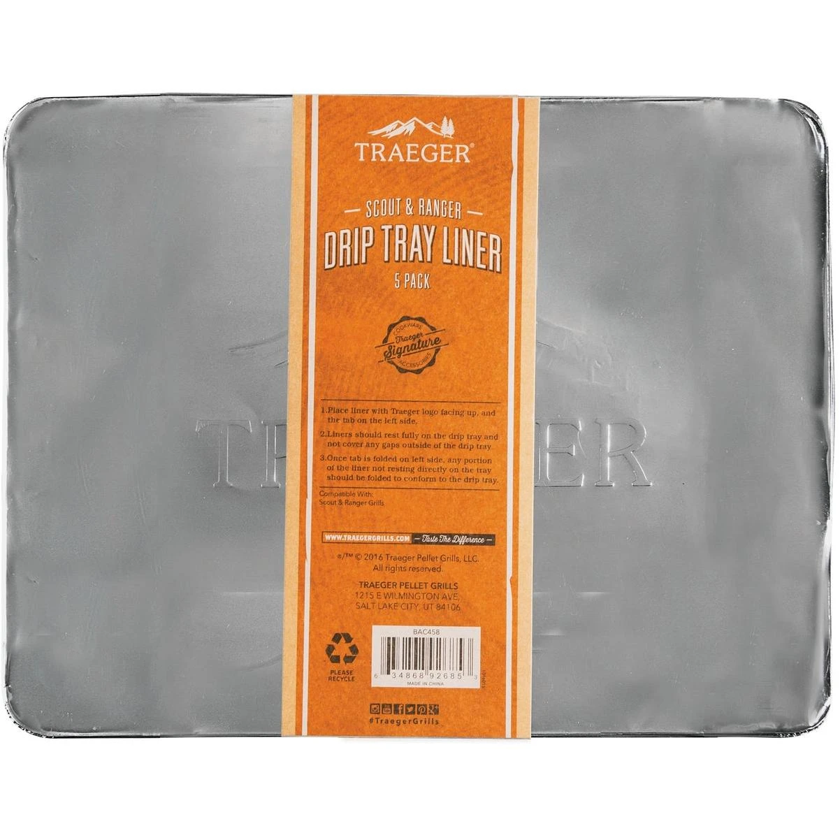Traeger Aluminum Scout & Ranger Drip Tray Liner (5-Pack)