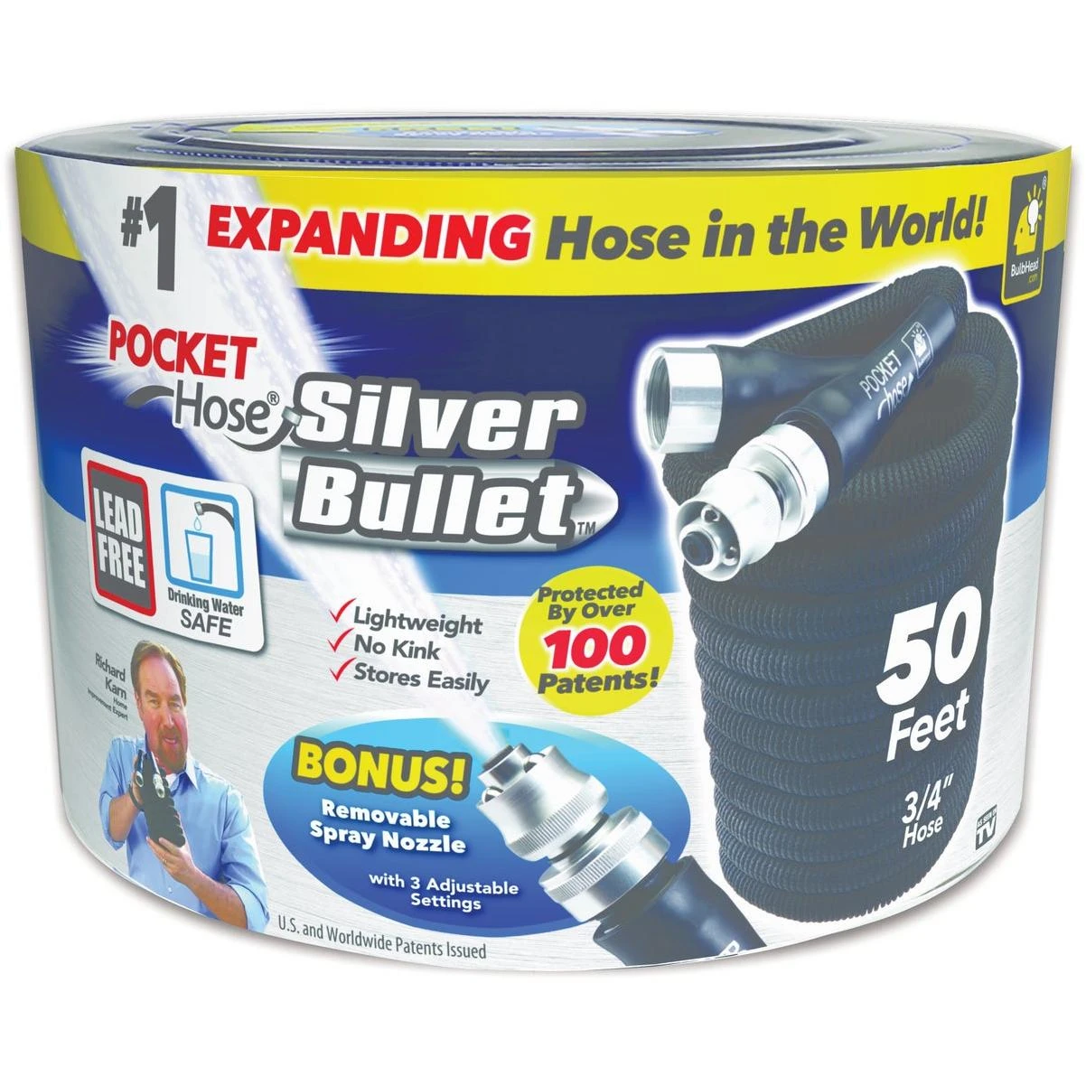 Pocket Hose Silver Bullet 3/4 In. x 50 Ft. Expandable Hose