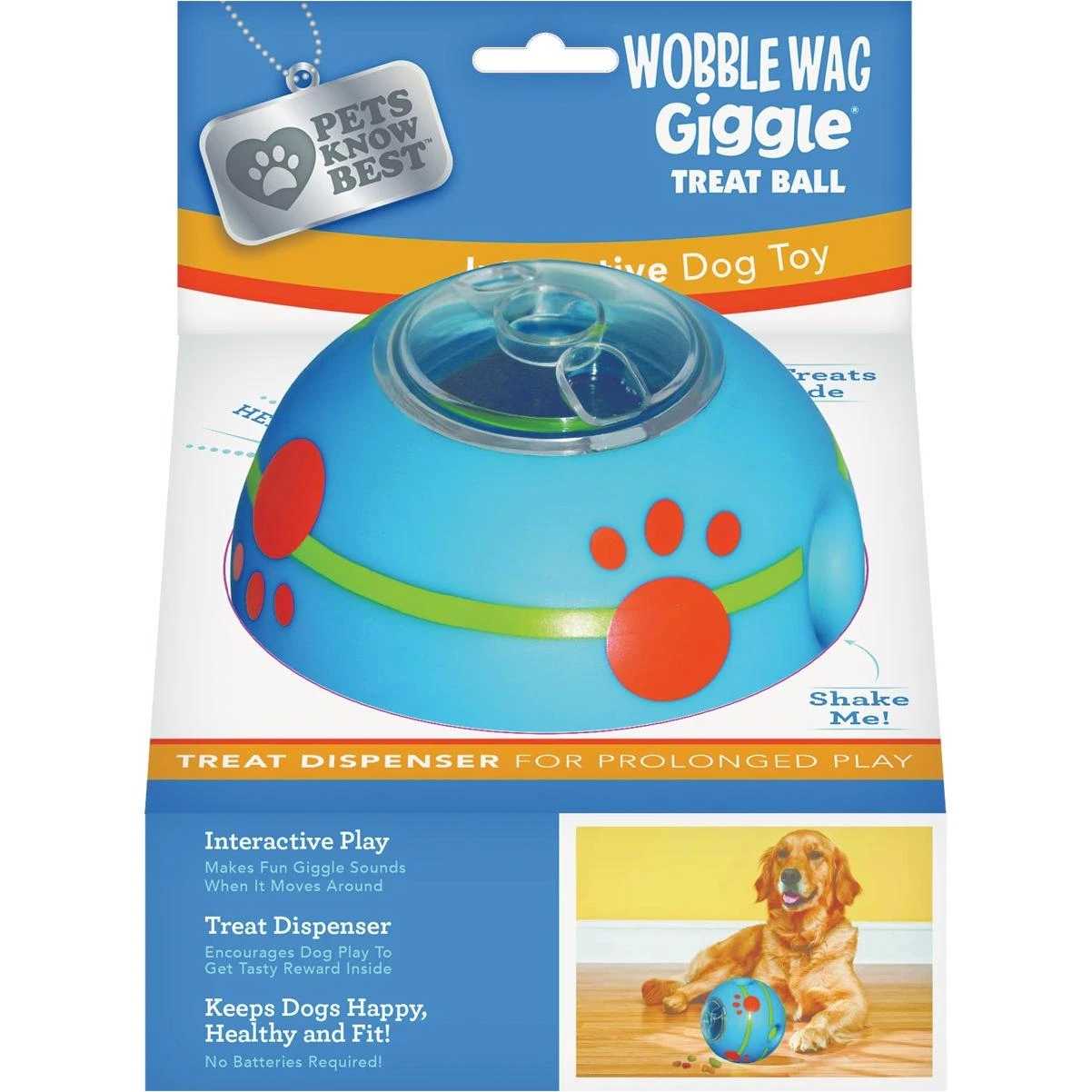 Pets Know Best 4-Pocket Wobble Wag Giggle Treat Ball