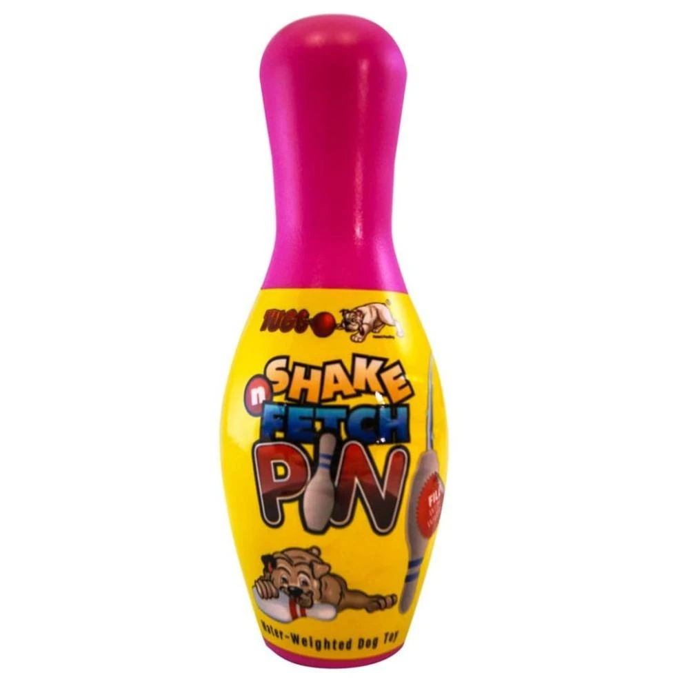 Tuggo Dog Toy Water Weighted Bowling Pin Shake N Fetch Pink 17628