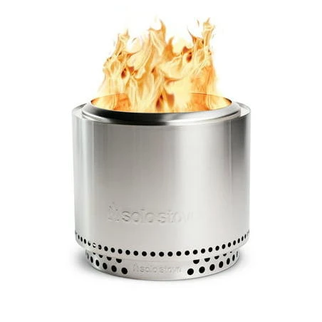 Solo Stove Bonfire 2.0 with Stand  Smokeless Fire Pit | Wood Burning Fireplaces w/ Removable Ash Pan  Portable Outdoor Firepit - For Camping  Stainless Steel  H: 16.75 in x Dia: 19.5 in  25.1 lbs