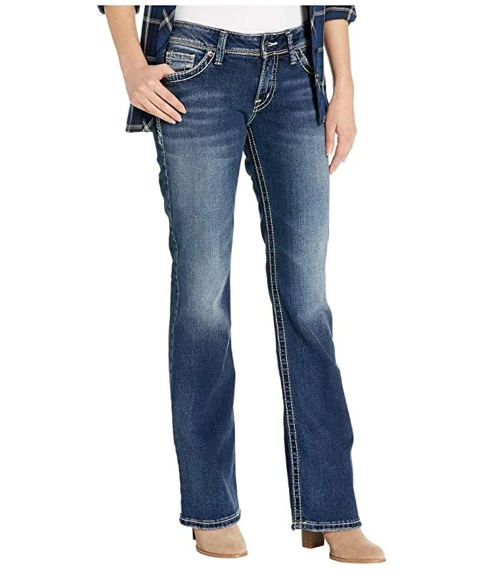 Silver Jeans Denim Womens Suki Bootcut Faded Dark L9516SJB376