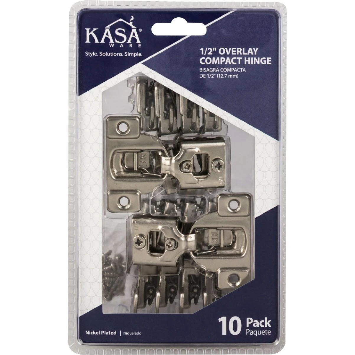 KasaWare 1/2 In. Overlay Compact Hinges (10-Pack)