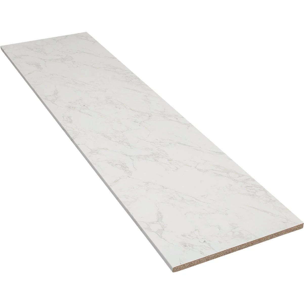 VT Industries Stretta 8 Ft. Laminate White Marble Countertop