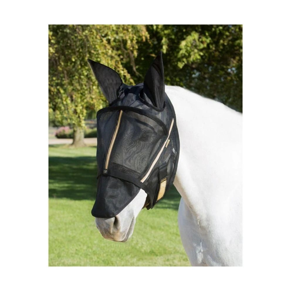 Large Black Noble Outfitters Guardsman Fly Mask With Ears