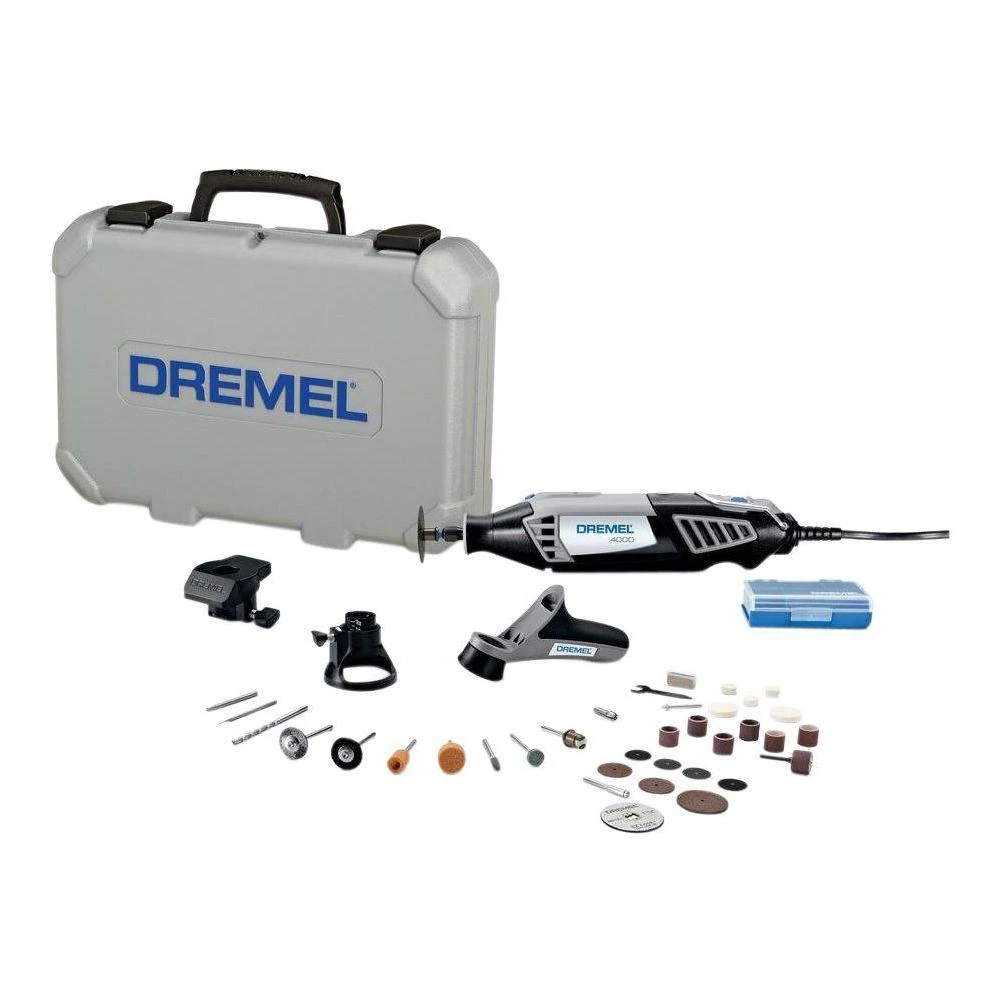 4000 Series 1.6 Amp Variable Speed Corded Rotary Tool Kit with 34 Accessories, 3 Attachments  and Carrying Case