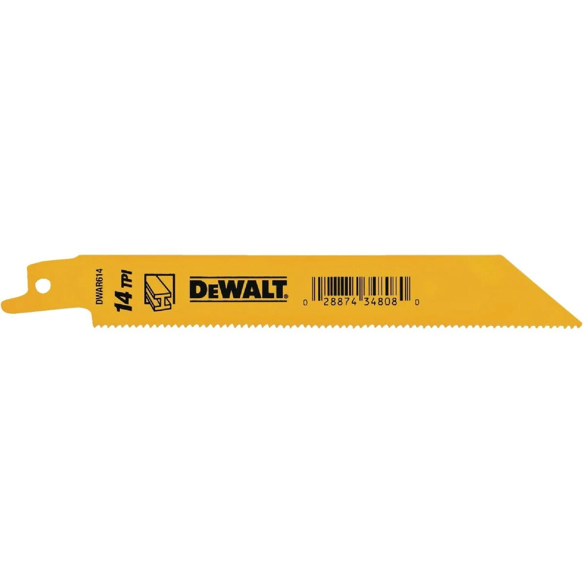 DEWALT 6 In. 14 TPI Bi-Metal Metal Reciprocating Saw Blade (2-Pack)