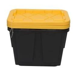 Greenmade Pro Storage Boxes, 48 Quarts, Black/Yellow, Pack Of 2 Boxes
