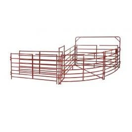 90ST 10 ft. 90 deg Value Cattle Handling Sweep System with Alley&#44; Red