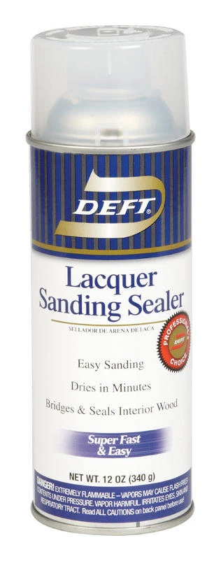 Lacquer Sanding Sealer Aerosol Spray, 12 Ounce Can for Wood Finishing